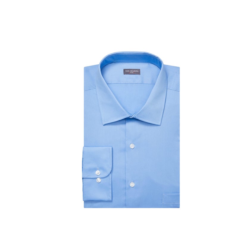 Van Heusen Men's Tall Dress Shirts Tall Fit Flex Solid Spread Collar Shirt, Blue Frost, 19" Neck 37"-38" Sleeve - Image 3